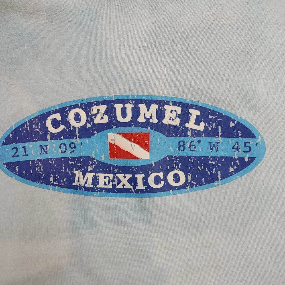 Cozumel Mexico T-Shirt, Light Blue XL